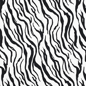Black Zebra Stripes on White Cotton Jersey Knit Fabric