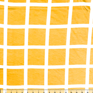 Buttercup Window Pane Cotton Jersey Blend Knit Fabric