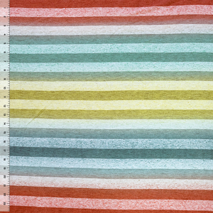 Mountain Ombre Stripes Cotton Slub Jersey Blend Knit Fabric