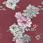Silhouettes Floral on Magenta Cotton Jersey Blend Knit Fabric