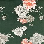 Silhouettes Floral on Pine Cotton Jersey Blend Knit Fabric