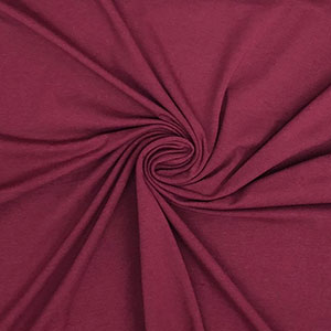 Burgundy Red Solid Cotton Spandex Knit Fabric