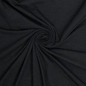 Black Solid Cotton Spandex Knit Fabric