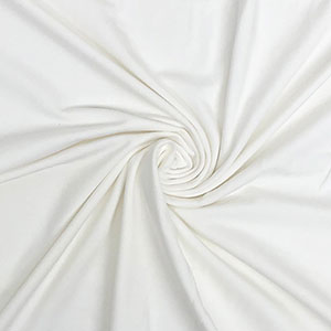 Off White Solid Cotton Spandex Knit Fabric