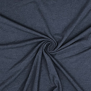 Dark Denim Heather Solid Cotton Spandex Knit Fabric
