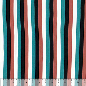 Half Yard Twilight Vertical Stripe Double Brushed Jersey Spandex Blend Knit Fabric