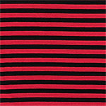 True Red Black Small Stripe Cotton Spandex Knit Fabric