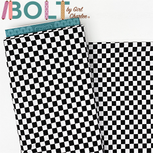 10 Yard Bolt Classic Black White Checkered Squares Cotton Spandex Knit Fabric