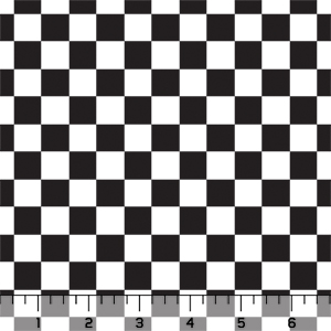 Classic Black White Checkered Squares Cotton Spandex Knit Fabric