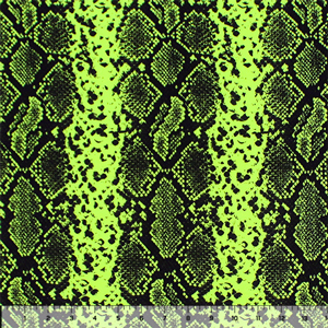 Black Snakeskin on Neon Yellow Double Brushed Jersey Spandex Blend Knit Fabric