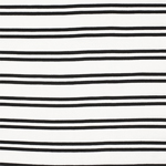White Small Black Stripes Cotton Jersey Spandex Blend Knit Fabric