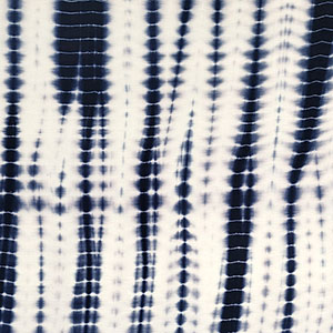 Navy White Tie Dye Tracks Cotton Jersey Spandex Blend Knit Fabric