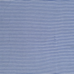 Small White Stripe on Indigo Blue Cotton Jersey Spandex Blend Knit Fabric