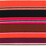 Fuchsia Orange Black Retro Stripe Jersey Spandex Blend Ribbed Knit Fabric