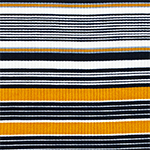 Mustard Gray Black Retro Stripe Jersey Spandex Blend Ribbed Knit Fabric