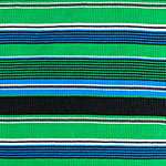 Kelly Blue Black Retro Stripe Jersey Spandex Blend Ribbed Knit Fabric