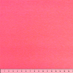 Bright Neon Pink Solid Cotton Blend Ribbed Knit Fabric