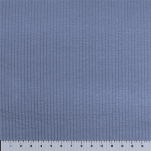 Chalky Indigo Solid Cotton Blend Wide Ribbed Knit Fabric