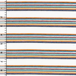 Bright Rainbow Mini Stripes Jersey Spandex Blend Ribbed Knit Fabric