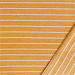 White Pinstripe on Gold Ribbed French Terry Blend Knit Fabric