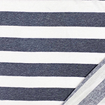 Denim Blue White Stripe French Terry Blend Knit Fabric
