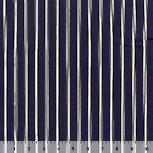 Half Yard Midnight Navy White Vertical Stripes Single Spandex Knit Fabric