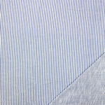 Sky Blue White Vertical Pinstripe Jersey Blend Double Knit Fabric
