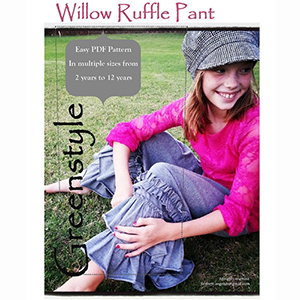 Greenstyle Girls\' Willow Ruffle Pants Sizes 2 to 12 Sewing Pattern