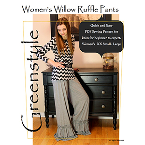 Greenstyle Women\'s Willow Ruffle Pants Sewing Pattern