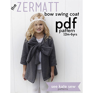 See Kate Sew Zermat Bow Swing Coat Sewing Pattern