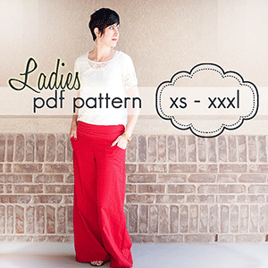 Jocole Ladies Wideleg Pant Sewing Pattern