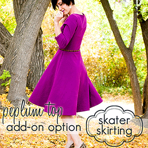 Jocole Ladies Peplum Skater Skirt Add On Sewing Pattern