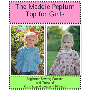 Seamingly Smitten Maddie Peplum Top for Girls Sewing Pattern