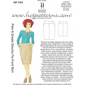 Hot Patterns Slouchy Fly-Front Skirt Sewing Pattern