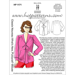 Hot Patterns What\'s New Pussycat Blouse Sewing Pattern
