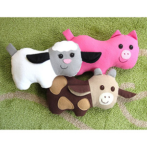 My Funny Buddy Pig, Cow, and Lamb Sewing Pattern