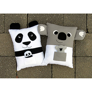 My Funny Buddy Koala and Panda Pillows with Babies Sewing Pattern