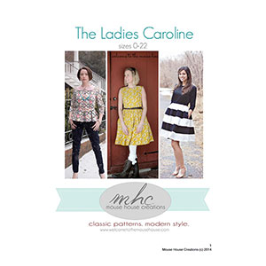 Mouse House Creations The Ladies Caroline Party Dress Peplum Sewing Pattern