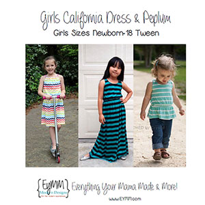 EYMM Girl\'s California Dress & Peplum Sewing Pattern