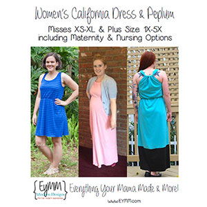 EYMM Women\'s California Dress & Peplum Sewing Pattern