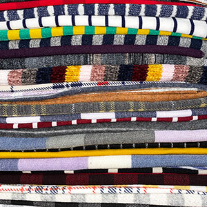 Stripes & Plaid First Quality Mystery Mix 1/4 Yard Knit Fabric Bargain Lot