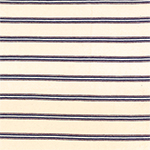 Small Red Blue Multi Stripes on Cream Cotton Jersey Knit Fabric
