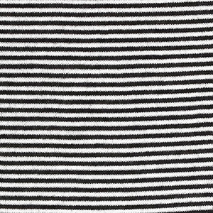 Basic Black White Pinstripe Cotton Jersey Blend Knit Fabric