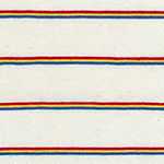 Small Rainbow Retro Stripe on Cream Cotton Jersey Knit Fabric