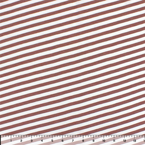 Half Yard Marsala Ivory Diagonal Stripe Cotton Jersey Knit Fabric