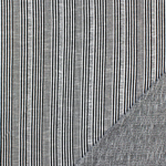 Black White Variegated Vertical Pinstripe Jersey Blend Double Knit Fabric