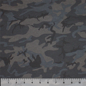 Black Gray Camo Cotton Jersey Knit Fabric