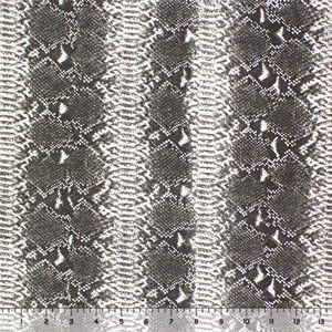 Negative Snakeskin on White Cotton Jersey Knit Fabric
