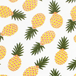 Pineapples on White Cotton Spandex Knit Fabric