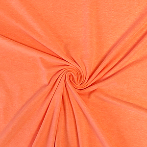 Neon Heather Orange Solid Cotton Spandex Knit Fabric